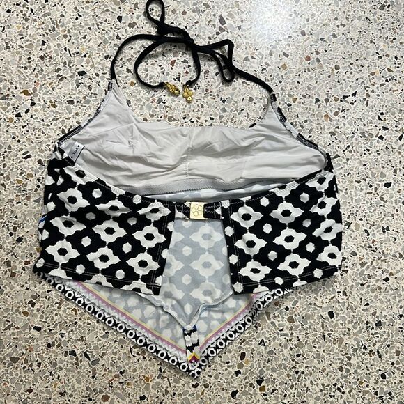 Trina Turk handkerchief halter Tankini bikini swim top 4 - Picture 3 of 5